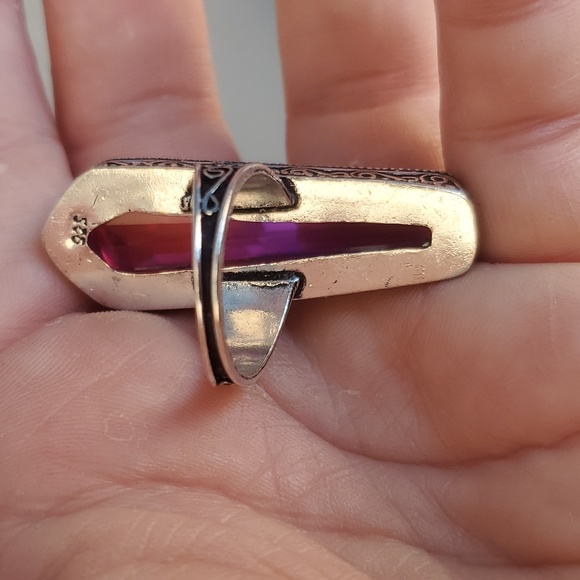 New Bi-Color Tourmaline 925 Silver Statement Ring. - Picture 8 of 10